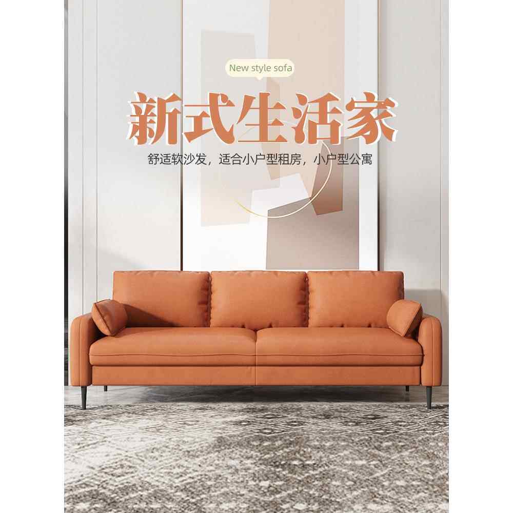 小沙发出租房用经济便宜小户型客厅卧室双人三人位懒人房间小尺寸