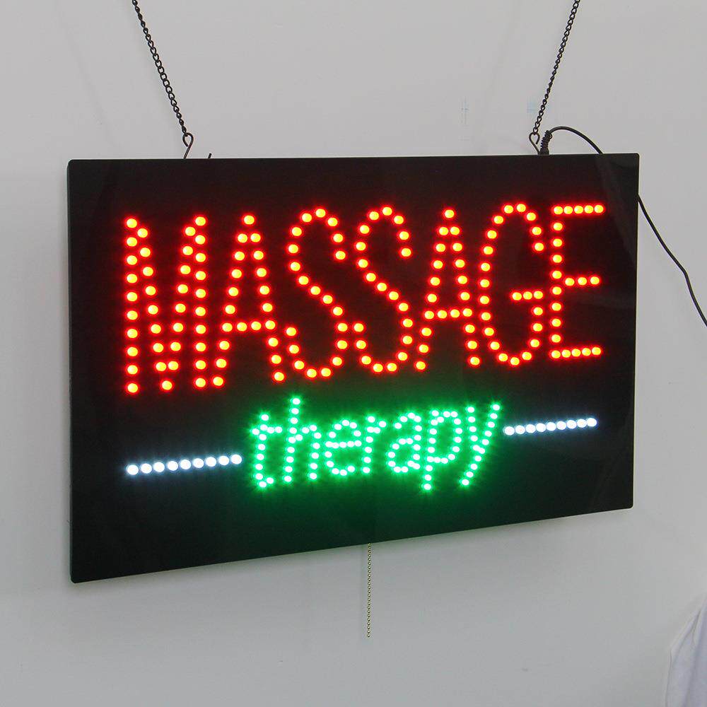 亚马逊热销LED广告牌店铺发光字灯牌 LED MASSAGE therapy SIGN