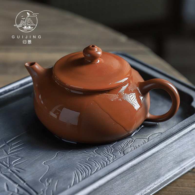 归景丨寒江丨潮州手拉壶纯手工紫砂壶全手工茶壶泡茶壶小容量薄胎