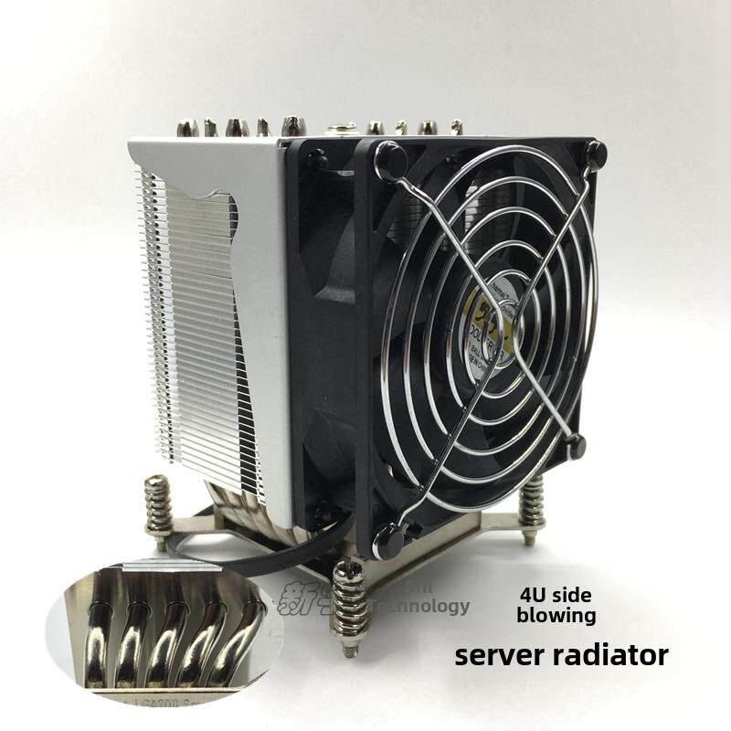 E5 2011 CPU散热器 5热管侧吹 3U服务器风扇 长方形 静音 温控