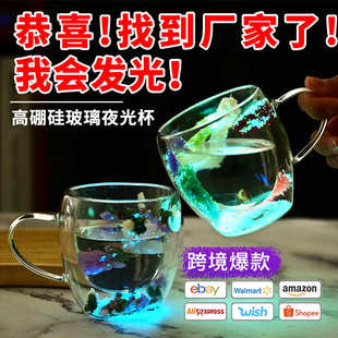 批发高硼硅玻璃杯水杯家用加厚耐高温大容量透明玻璃杯子高颜值