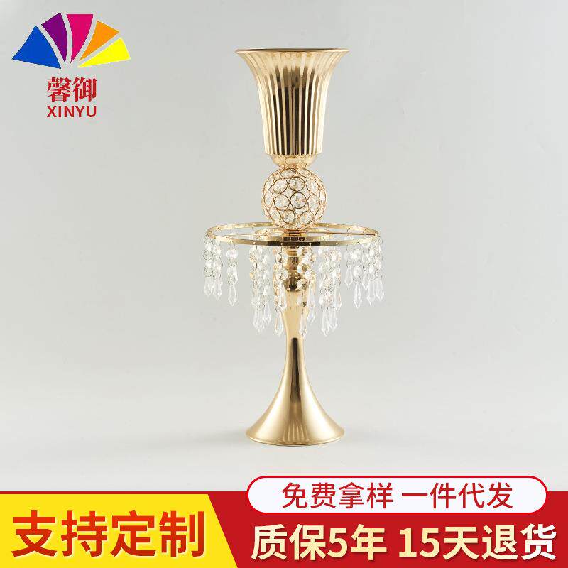 婚庆居家欧式合金摆件简欧蜡烛台复古青铜色金属摆件工艺品燭台
