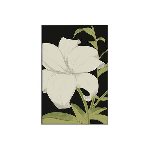 山栀北欧风沙发背景墙落地画现代简约花卉挂画竖版巨幅客厅壁画