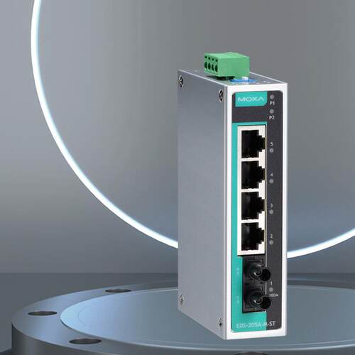 MOXA EDS-205A EDS-205A-S-SC5口入门级非网管型工业以太网交换机