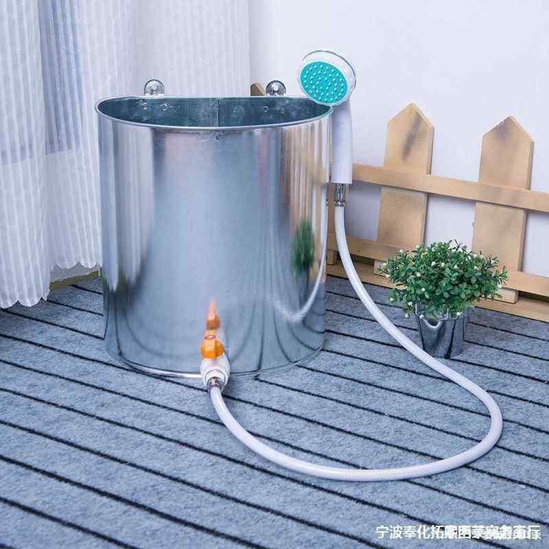 铁皮白铁简易沐浴储水桶宿舍理发店理发款式壁挂老桶澡菜洗头白铁