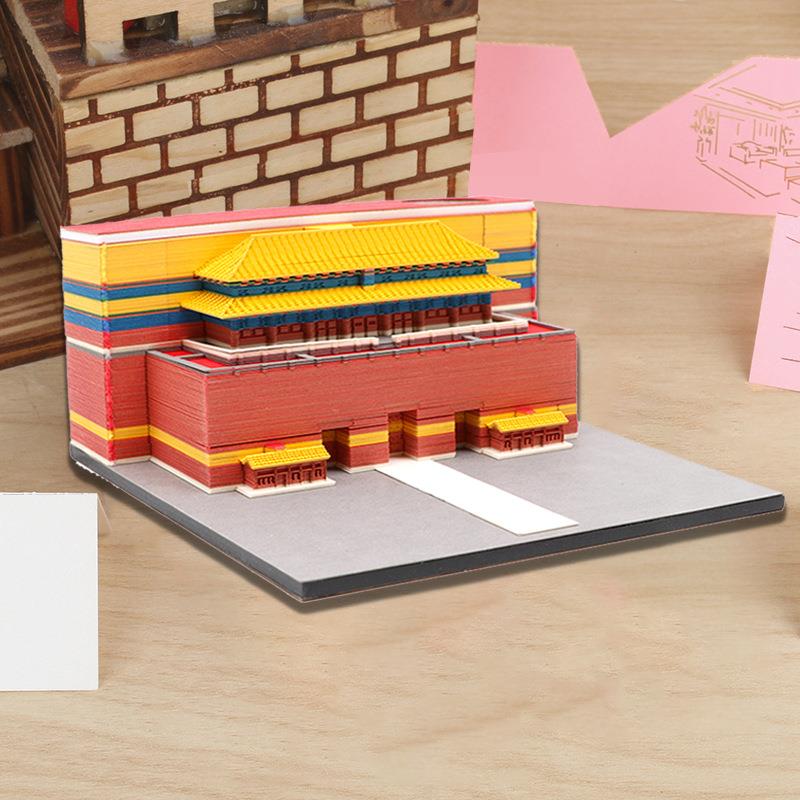 工厂中国紫禁城纸雕便利贴立体模型便签午门古风文创礼品3D便签纸