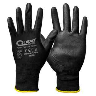 QEAR轻薄PU浸胶透气防滑劳保手套装配工用物流搬运夏季做工尺码全