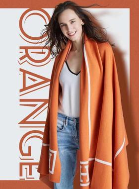 古典别墅橙色沙发毯子午睡奢春秋新毯空调办样板间羊毛轻0wyv美式