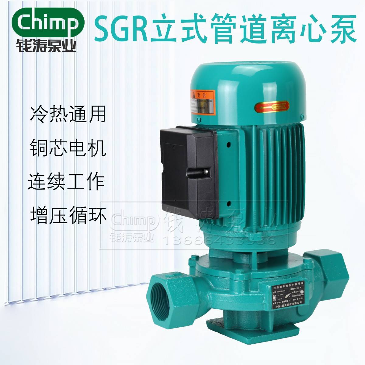 钱涛正品SGR丝口管道泵热水增压泵家用暖气循环泵自来水加压220V图片