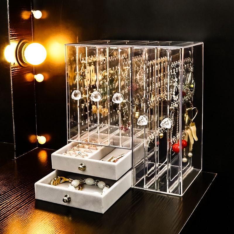 耳环架子展示架家用挂项链耳钉耳饰收纳盒新品综合大容量首饰盒子