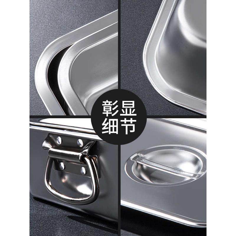 3特厚不锈钢方盆长方形方盘带把手商用大号餐盆带提手装菜盆炸,家庭/个人清洁工具,脸盆,淘宝优惠券,粉丝福利购,淘宝优惠卷