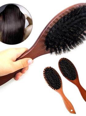Natural Boar Bristle Hairbrush Massage Comb Smooth Hair