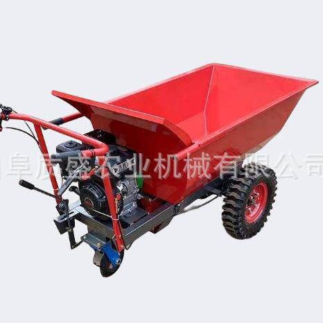 手推车翻工地砖三斗轮灰斗动车上料电拉124平板车小推车