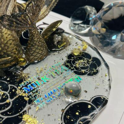 奶油女王DIY手工茶花系列笔记本A5A6底座表镜面水晶胶材料