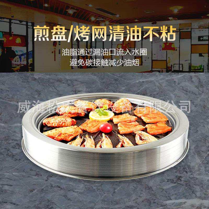 网红烤肉炉韩式木炭烤肉炉圆形自助日式烧肉炉商用镶嵌式炭火烤炉