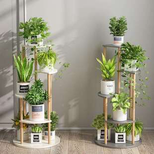 轻奢绿萝客厅花架置物架多层落地花盆架阳台室内现代简约式 花架子