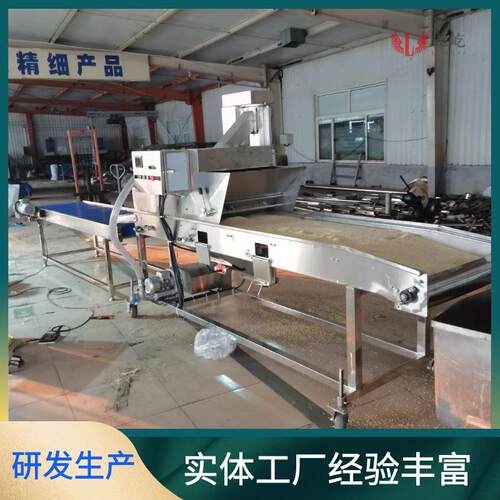 400型上糠机糍粑上糠机网带撒粉均匀自动化穿签年糕裹糠设备