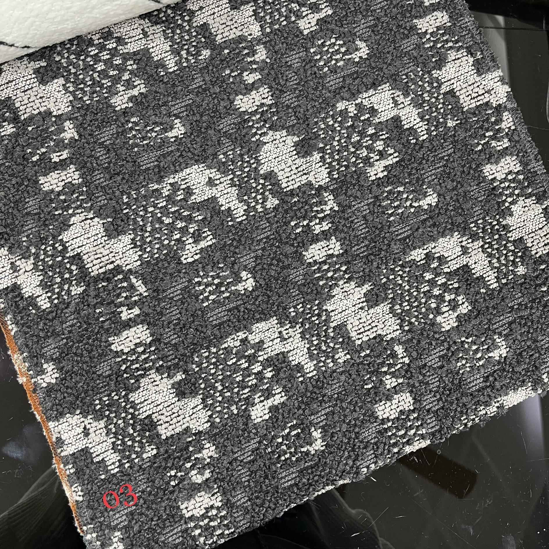 加厚沙发布单椅沙发抱枕布墩墩雪尼尔提花几何抽象面料