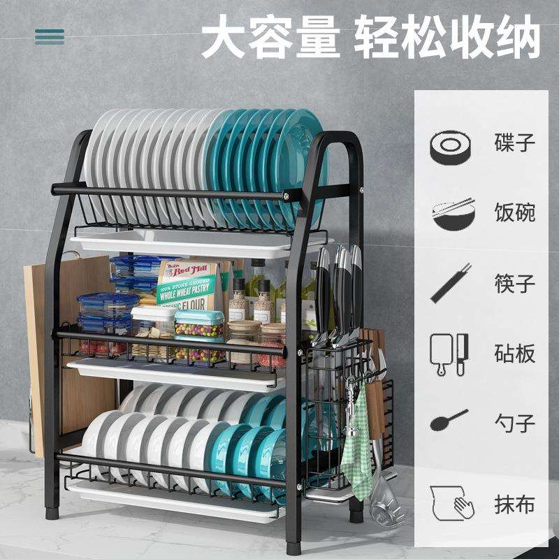 304不锈钢碗筷置物架晾放碗架双层碗碟架沥水架厨房收纳 家用架子