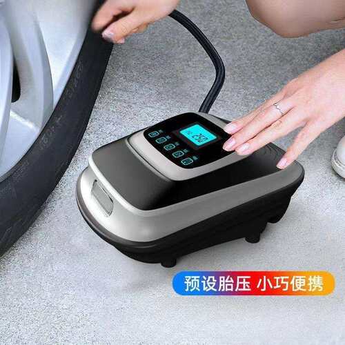 新品便携式无线车载充气泵高压打气泵智能数显轮胎充气机25缸快充
