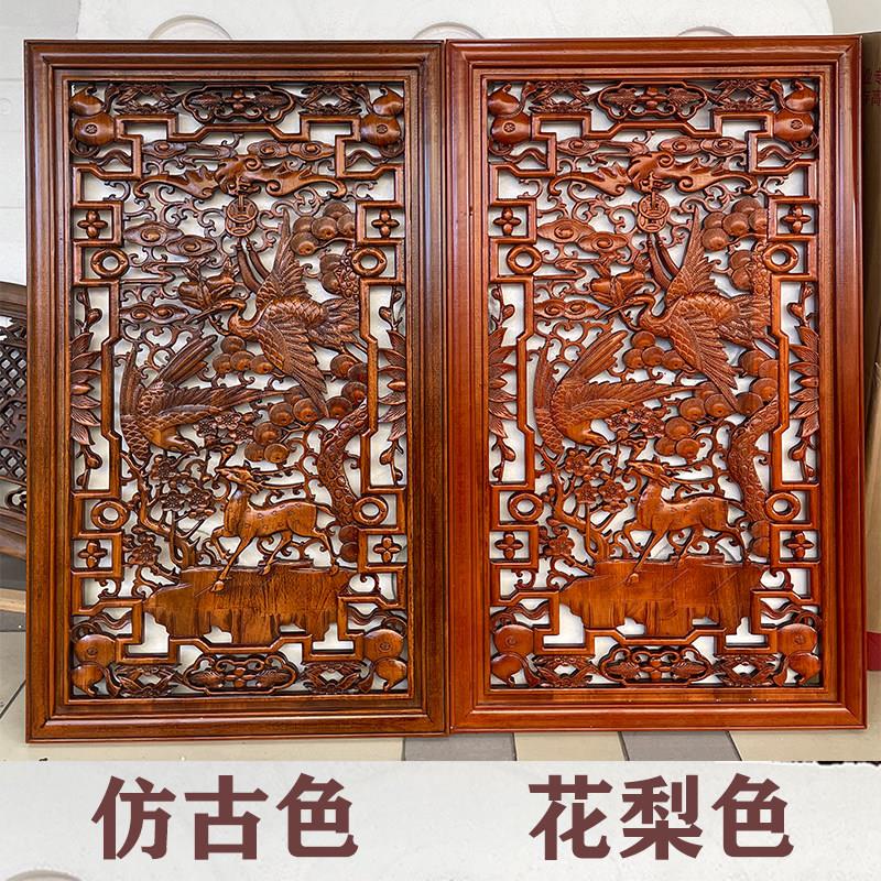 东阳雕KJ-888挂木件香樟木头雕刻竖屏古中式客厅壁挂入玄户关装饰