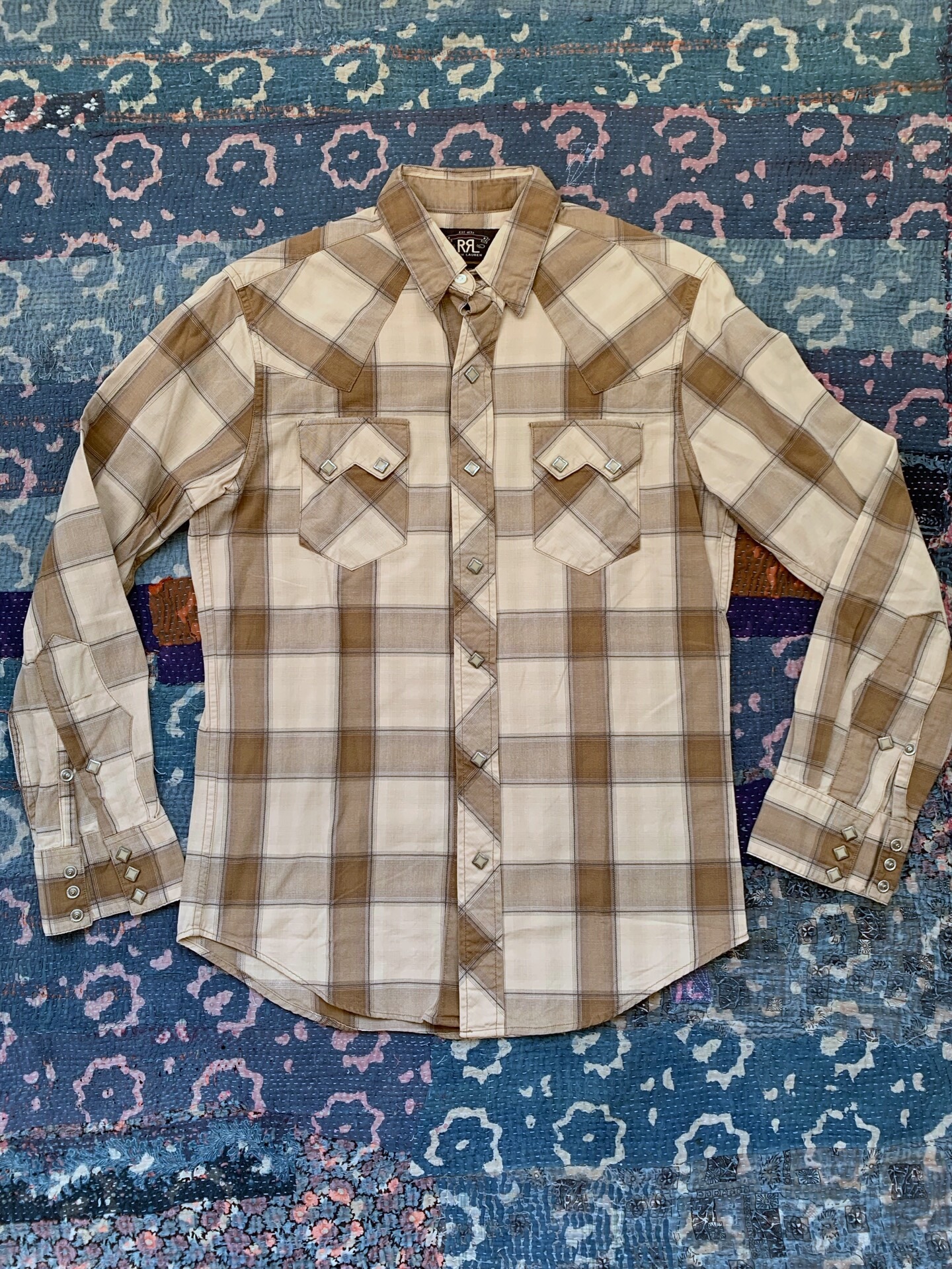 RRL Checkered Western Long-Sleeve Shirt
