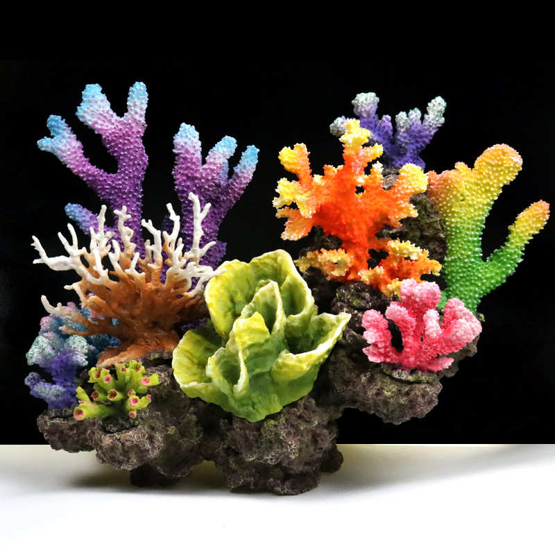 鱼缸假山珊瑚造景 水族箱海水装饰贝壳假水草珊瑚礁水景套餐