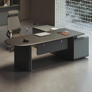 意式 大班台女士 轻奢高级感老板桌办公桌总裁年轻极简高端高档新款