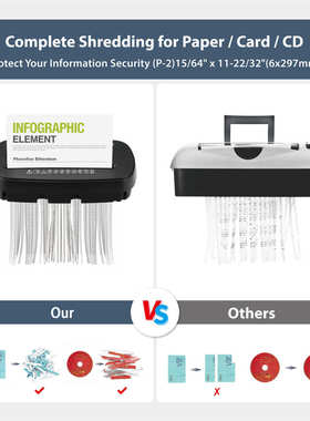 凌亚SD108P碎纸机办公12L大容量电动小型条状2级家用8张碎纸