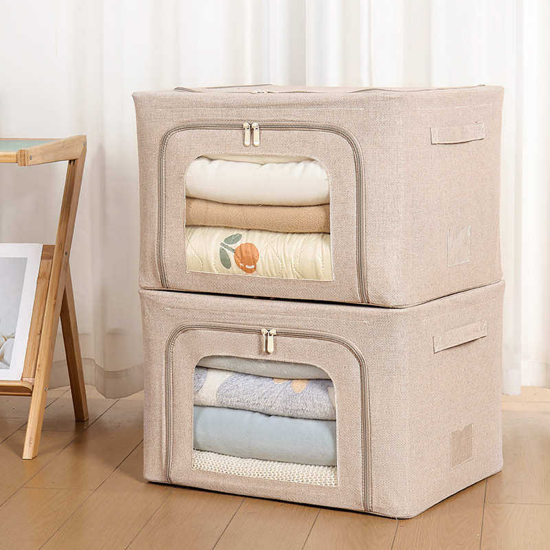 衣物收纳箱整理箱加厚5.0钢架家用可折叠水洗PP板百纳箱大容量批,收纳整理,收纳箱,淘宝优惠券,粉丝福利购,淘宝优惠卷