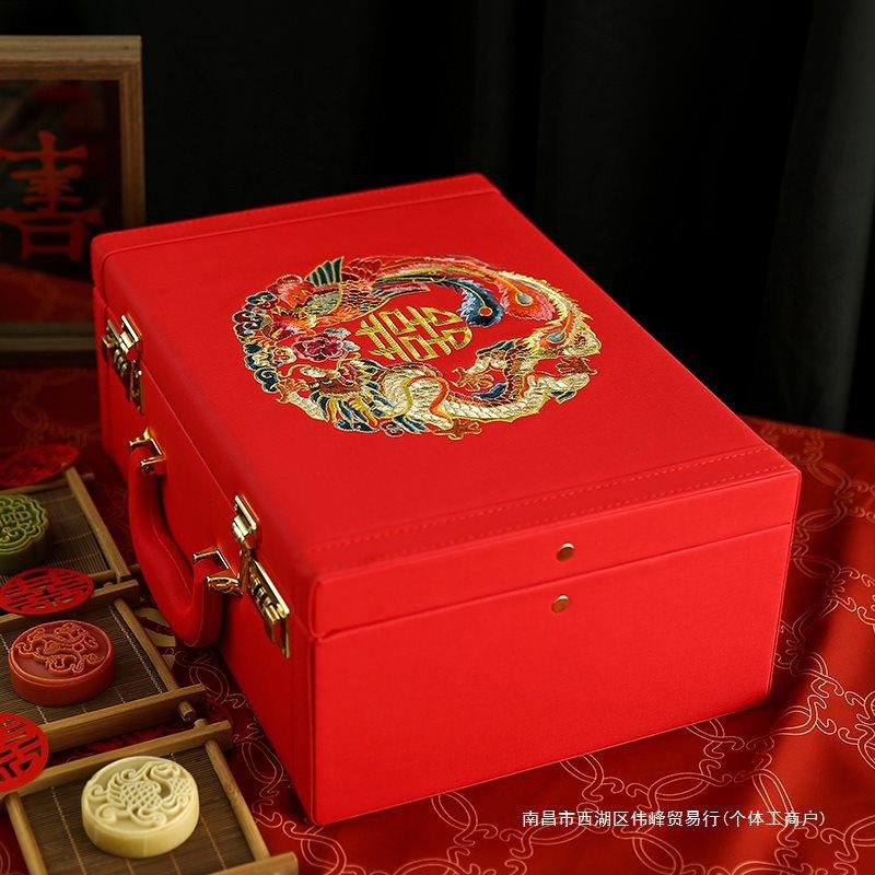 定亲彩礼钱盒子婚礼金结盒提亲聘礼装0万5订婚用品大VYV全10箱万