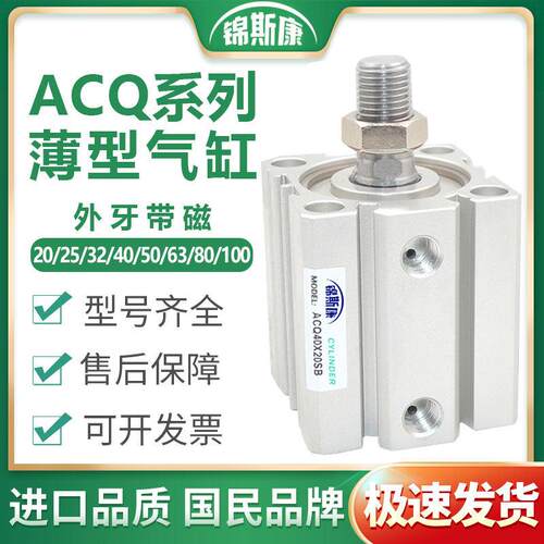 亚德客型ACQ25/32/40/50/63/80/100X20X50X75X100SB外牙带磁气缸