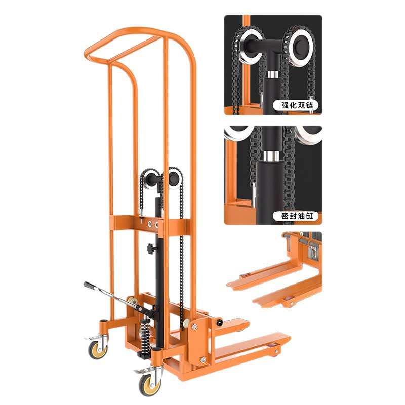 手动液压堆高车电动堆高车1t2t手动搬运升高车电动叉车手动升降车