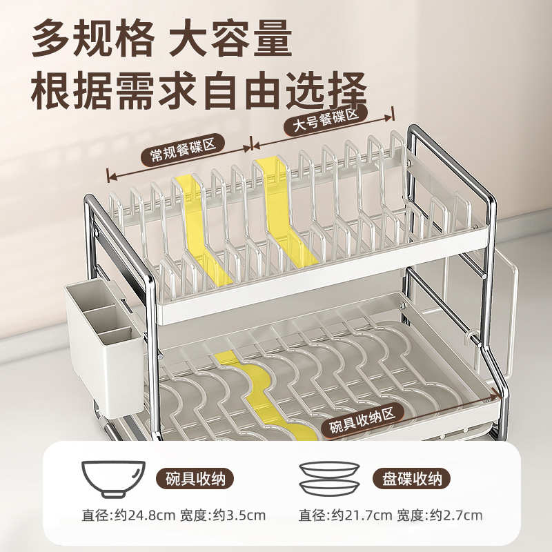 厨房台面置物架碗碟收纳架子筷子盘子餐具沥水控水托盘沥水篮