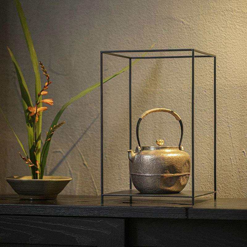 宜室茶话铁艺花架茶壶茶具收纳展示架桌面小花几案几简约家居摆件
