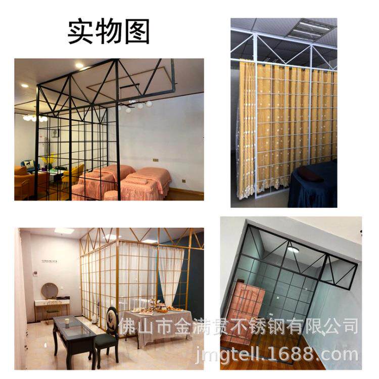 制作 新中式不锈钢屏风隔断 黑钛钛金家居别墅金属镂空花格隔断墙