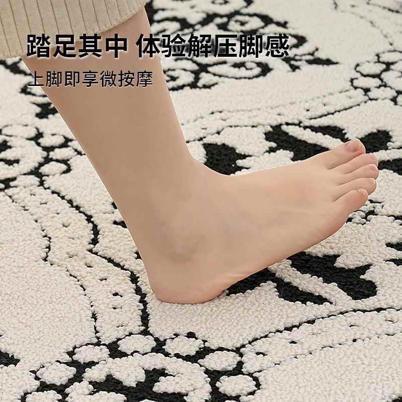 轻奢简硅GZS-1688约丝客厅沙发藻卧室床大面积黑边白地毯