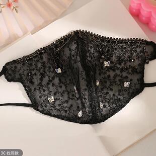 满天星防晒口罩 UPF50 气质 新款 刺绣蕾丝面罩素颜透气 2026新款