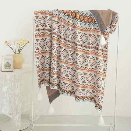 新款纯线棉m轻奢针织提花盖毯13x170c013沙发休闲毛0毯四季高端毯
