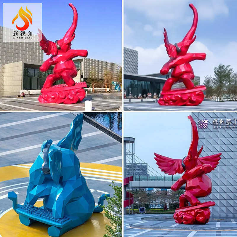 大型玻璃钢美陈道具户外熊卡通雕塑商业街商场动物景观装饰摆件