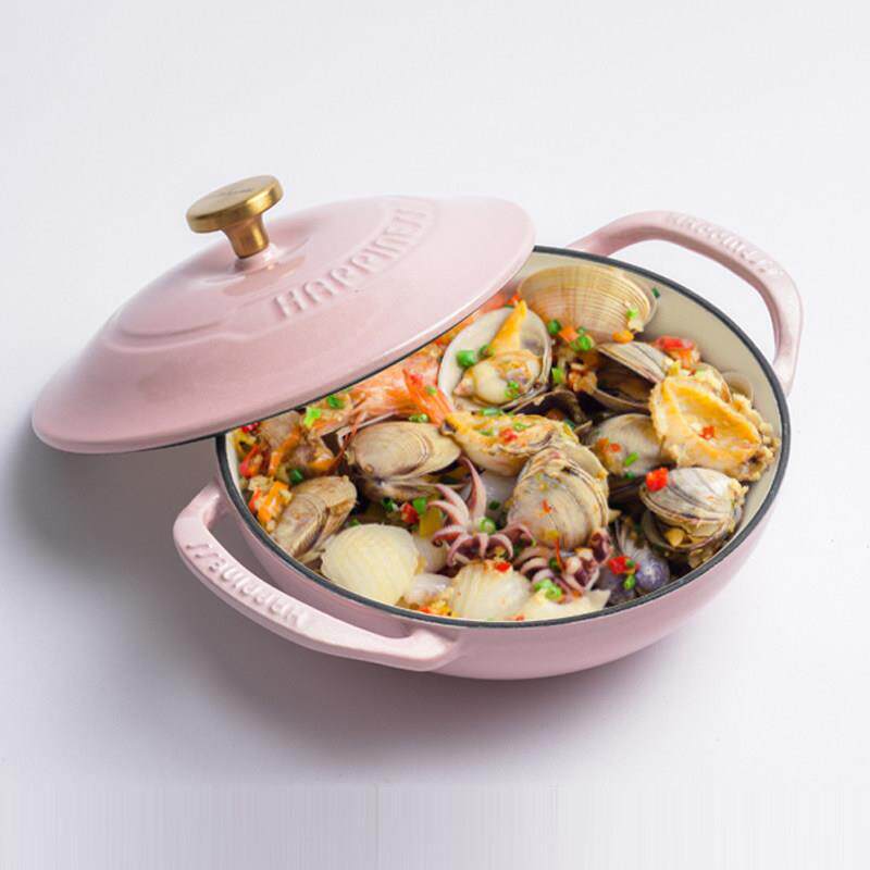 出口外贸21cm宫廷煲珐瑯铸铁锅煲汤锅珐瑯锅煲仔饭锅多功能家用炖