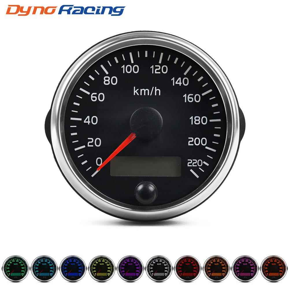 汽车改装85MM车速表里程表 二合一LCD仪表 汽车速度表220km/h