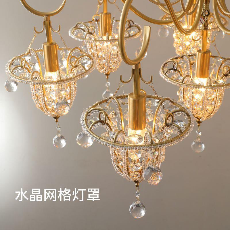 客厅吊灯法式复古灯具创意欧式美式设计师网红餐厅卧室轻奢水晶灯