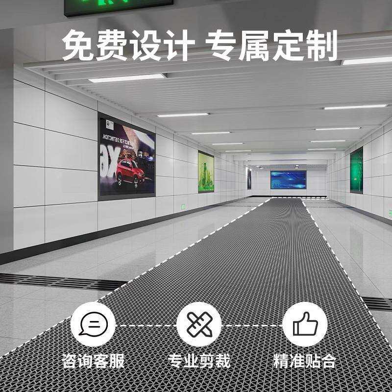 地铁门口走廊过道地垫长条大面积全铺商用pvc脚踏垫防水防滑垫子