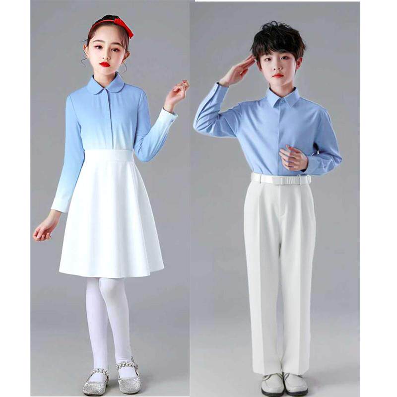 儿童合唱服中小学生演出服男女童大合唱团表演服红歌诗歌朗诵服装