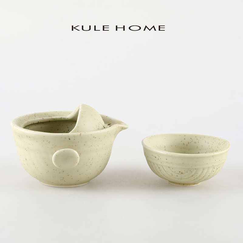 KULE HOME 手工茶杯粗陶茶具茶碗陶瓷品茗杯家用复古风粗陶快客杯