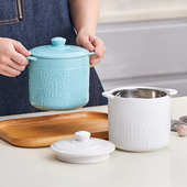 日式 浮雕陶瓷油罐家用隔油壶油汤分离器商用储油罐滤油壶批发