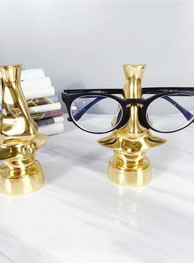 黄铜眼架摆件镜样板房书办4496房摆设公室桌面艺书房术品软装饰