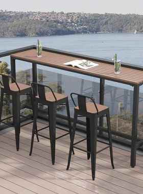 休闲阳庭台长条桌靠窗户外吧台MS-2261露天桌组防合院椅防水晒高