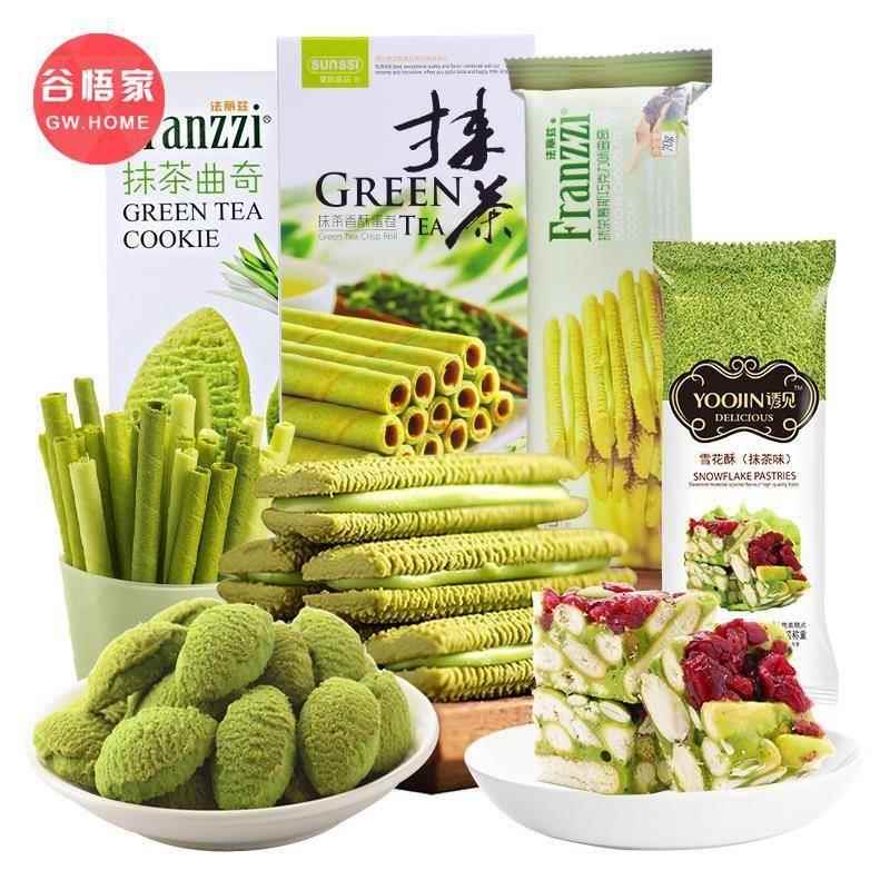 法丽兹抹茶味零食大礼包夹心曲奇饼干网红组合原谅雪花酥套餐整箱